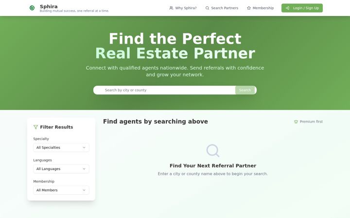 Screenshot of joinsphira.com