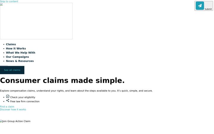 Screenshot of jointheclaim.com