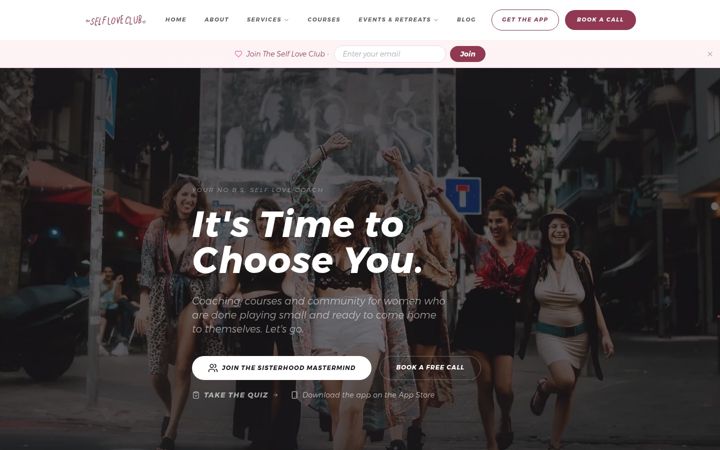 Screenshot of jointheselfloveclub.com