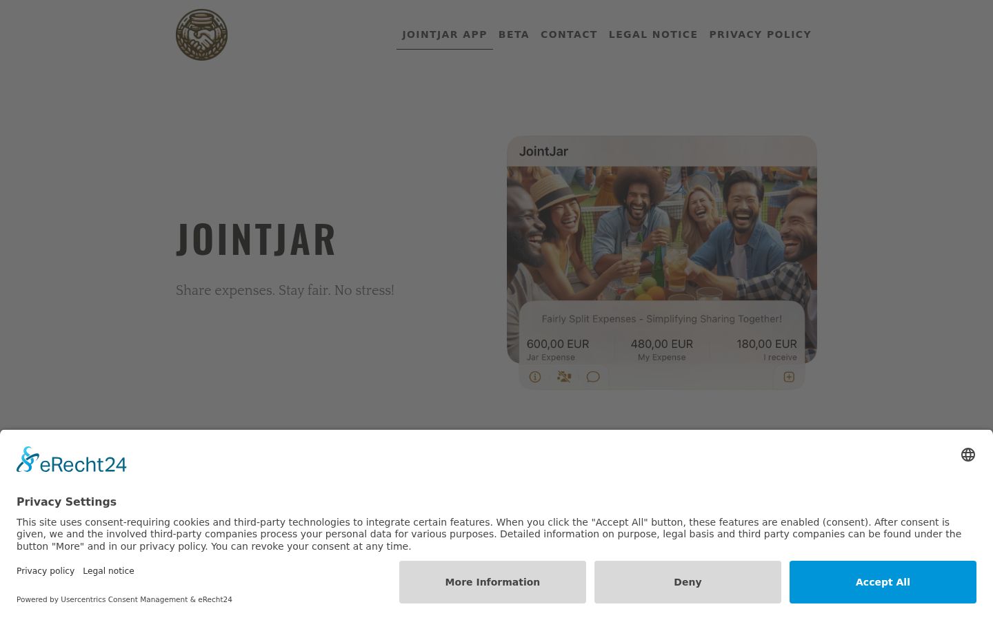 Screenshot tal-banner tal-kunsens muri qabel kwalunkwe interazzjoni