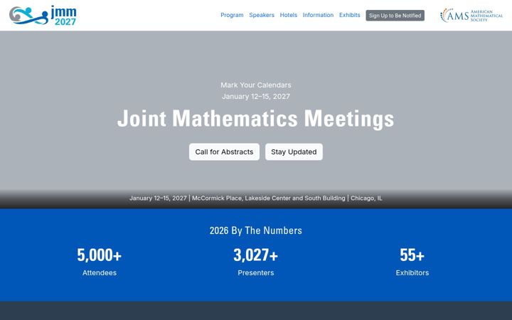 Screenshot of jointmathematicsmeetings.org