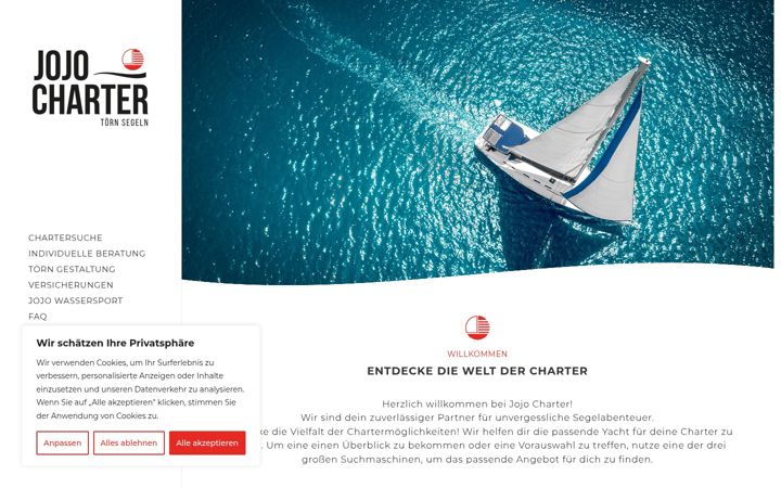 Screenshot of jojo-charter.de