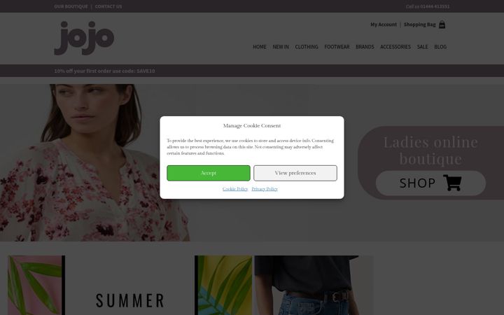 Screenshot of jojoboutique.co.uk