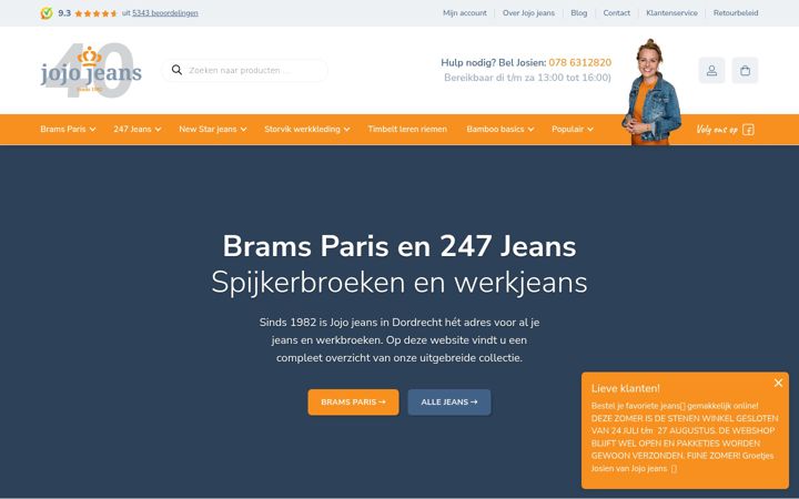 Screenshot of jojojeans.nl