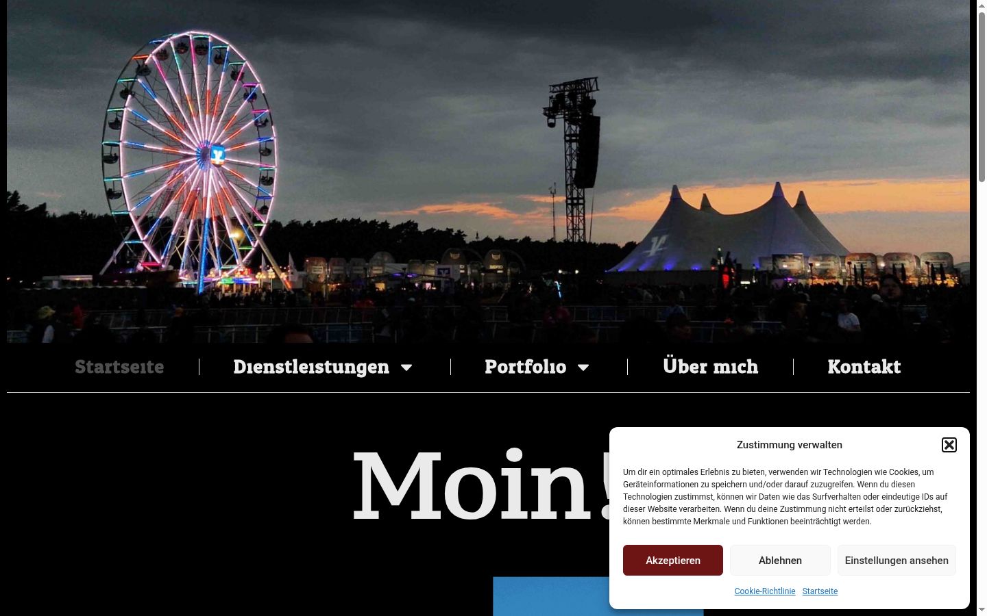 Screenshot del banner di consenso mostrato prima di qualsiasi interazione