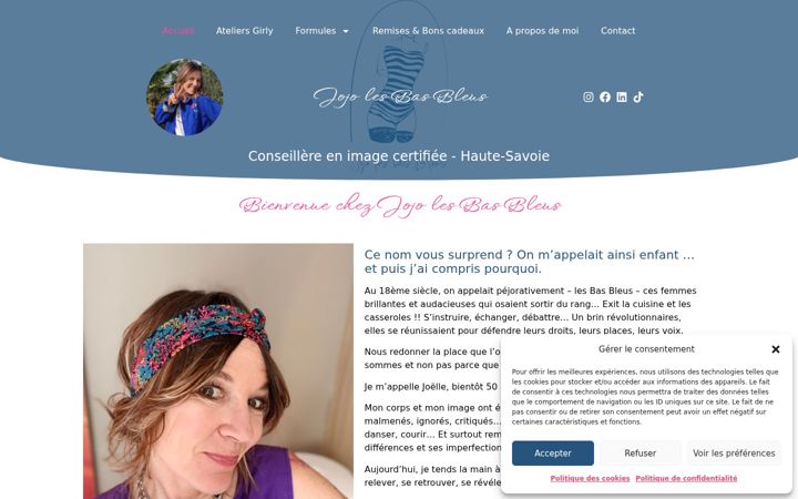 Screenshot of jojolesbasbleus.fr