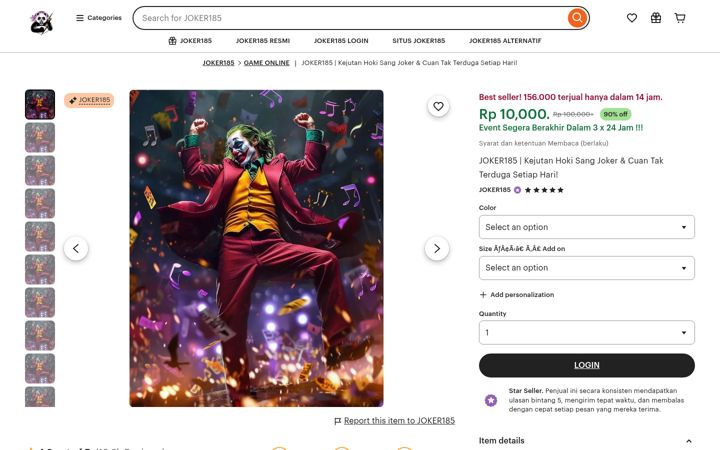 Captura de pantalla de joker185.org
