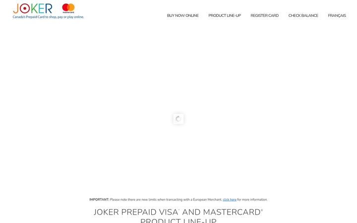 Screenshot of jokercard.ca