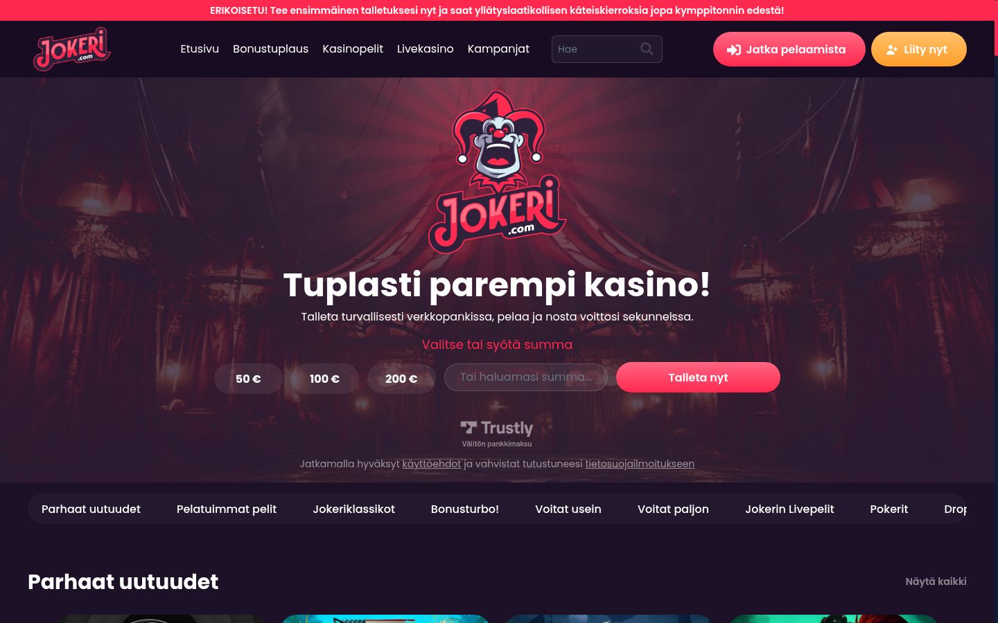 Screenshot tal-banner tal-kunsens muri qabel kwalunkwe interazzjoni