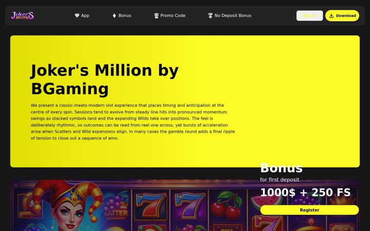Screenshot of jokers-million.com