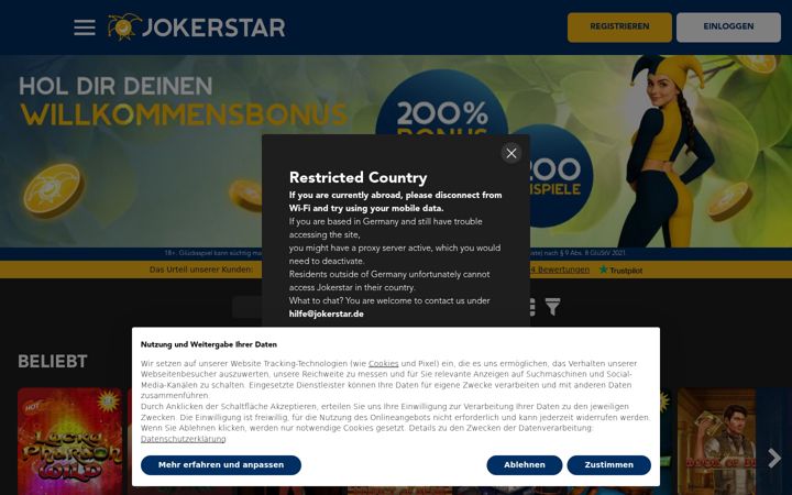 Screenshot of jokerstar.de