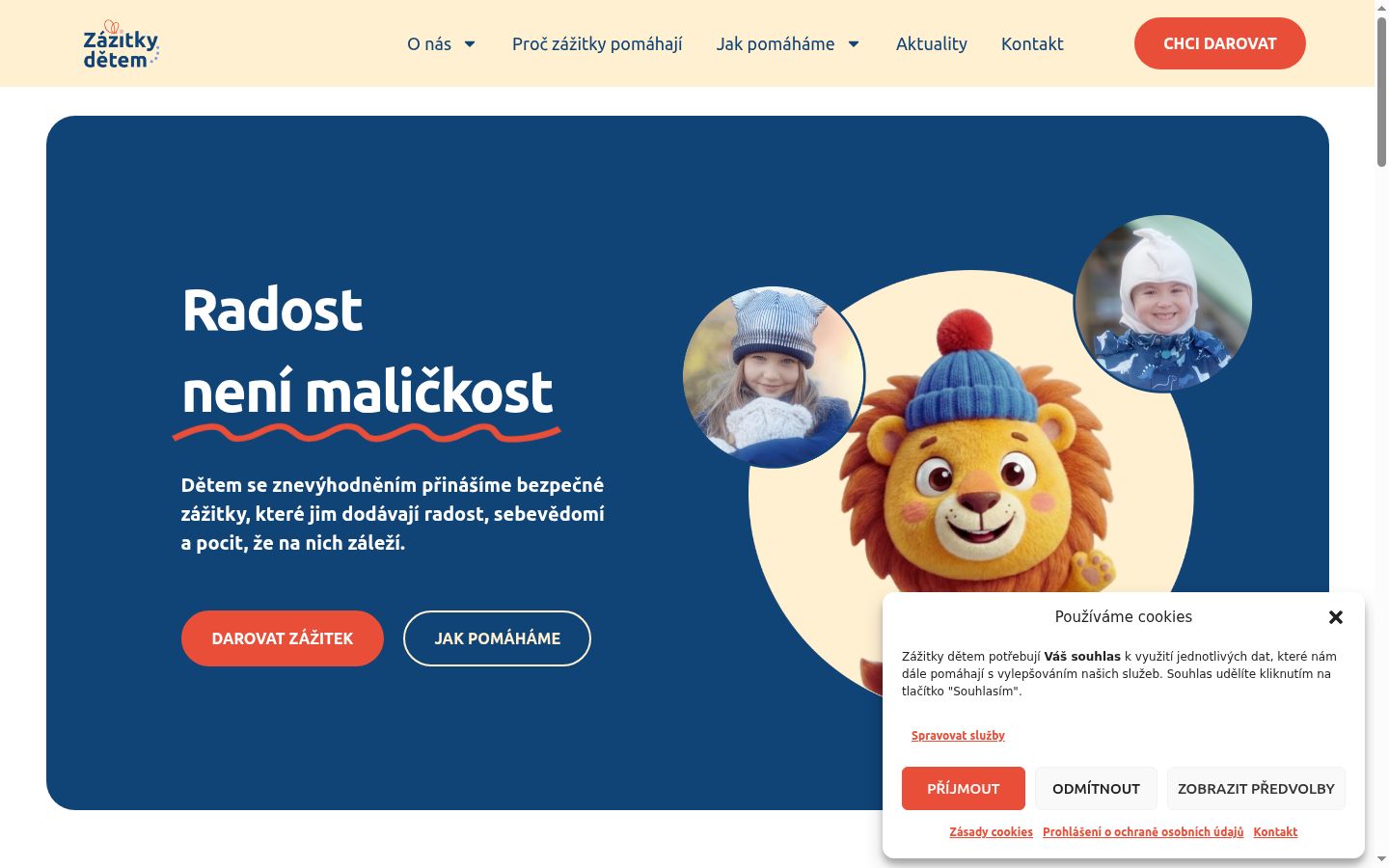 Screenshot del banner di consenso mostrato prima di qualsiasi interazione