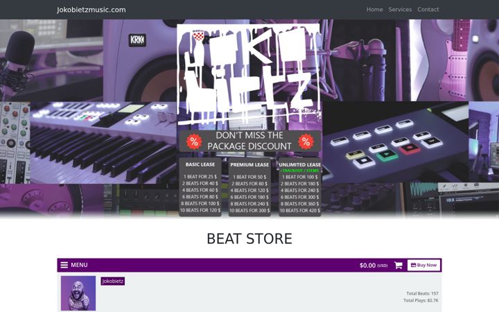 Screenshot of jokobietzmusic.com