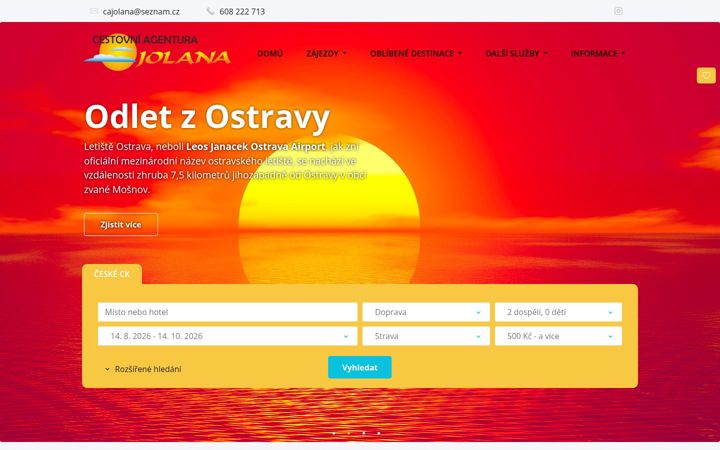 Screenshot of jolanatour.cz