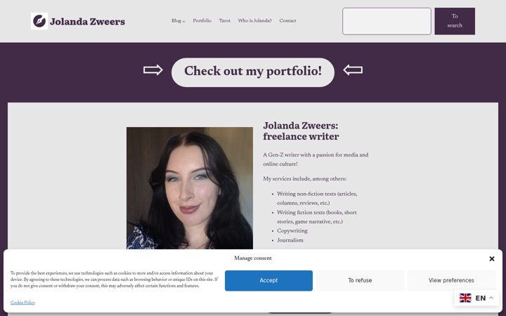 Screenshot of jolandazweers.com