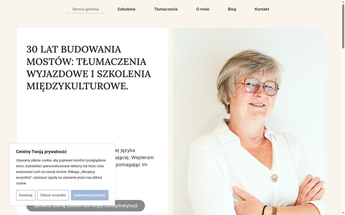 Zrzut ekranu banera zgody wyświetlanego przed jakąkolwiek interakcją