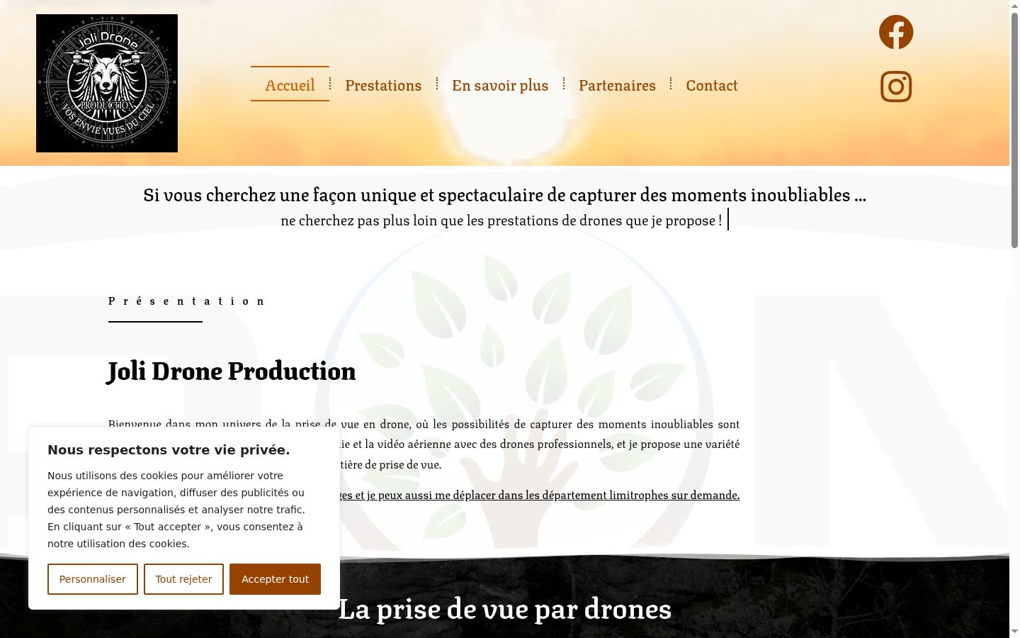 Capture d'écran de la bannière de consentement affichée avant toute interaction