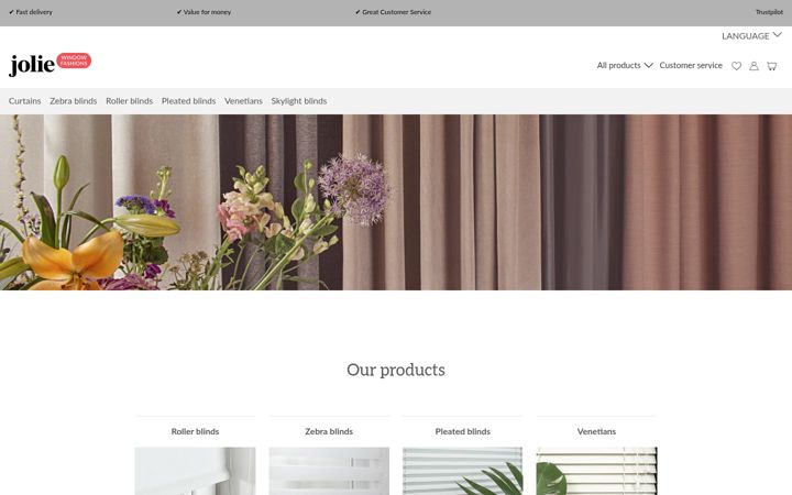 Screenshot of joliewindowfashions.com