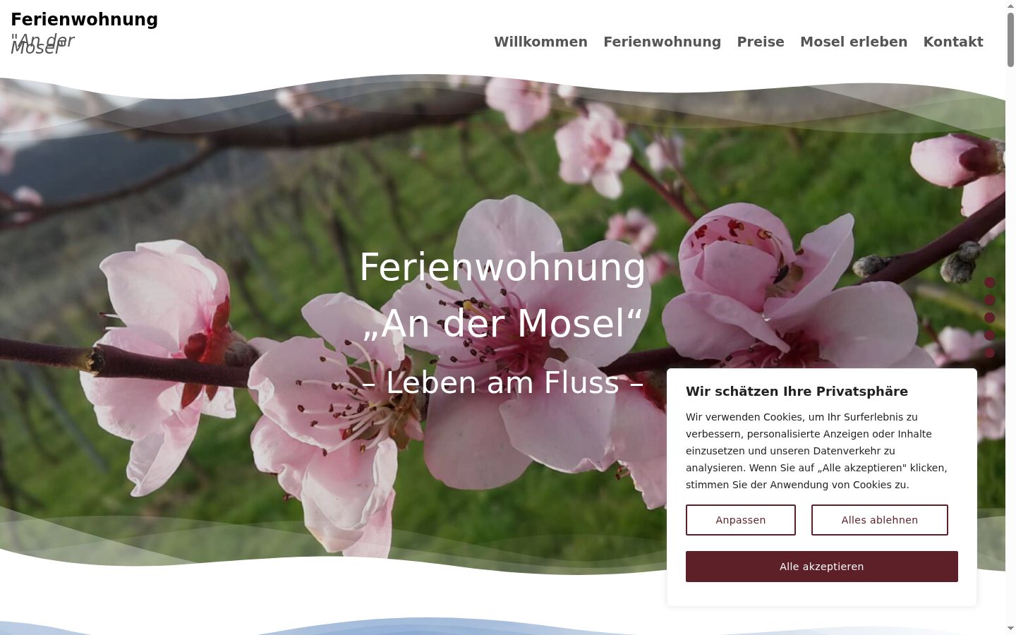 Screenshot des Einwilligungsbanners vor jeglicher Interaktion
