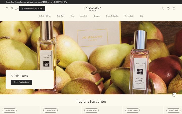 Screenshot of jomalone.com