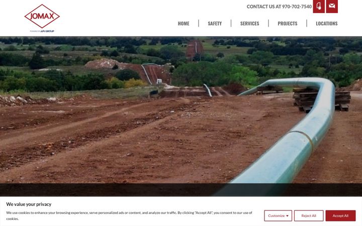 Screenshot of jomaxconstruction.com