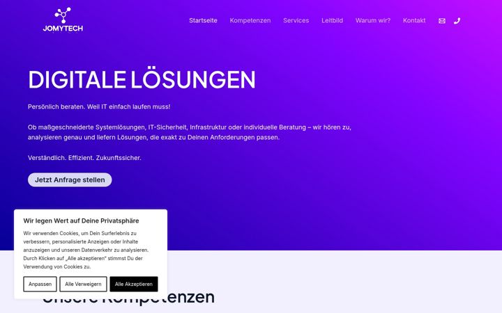 Screenshot of jomytech.de