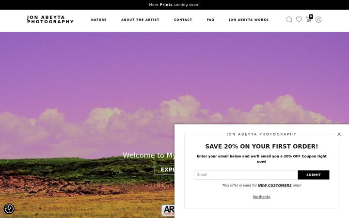 Screenshot of jonabeytaphotography.com