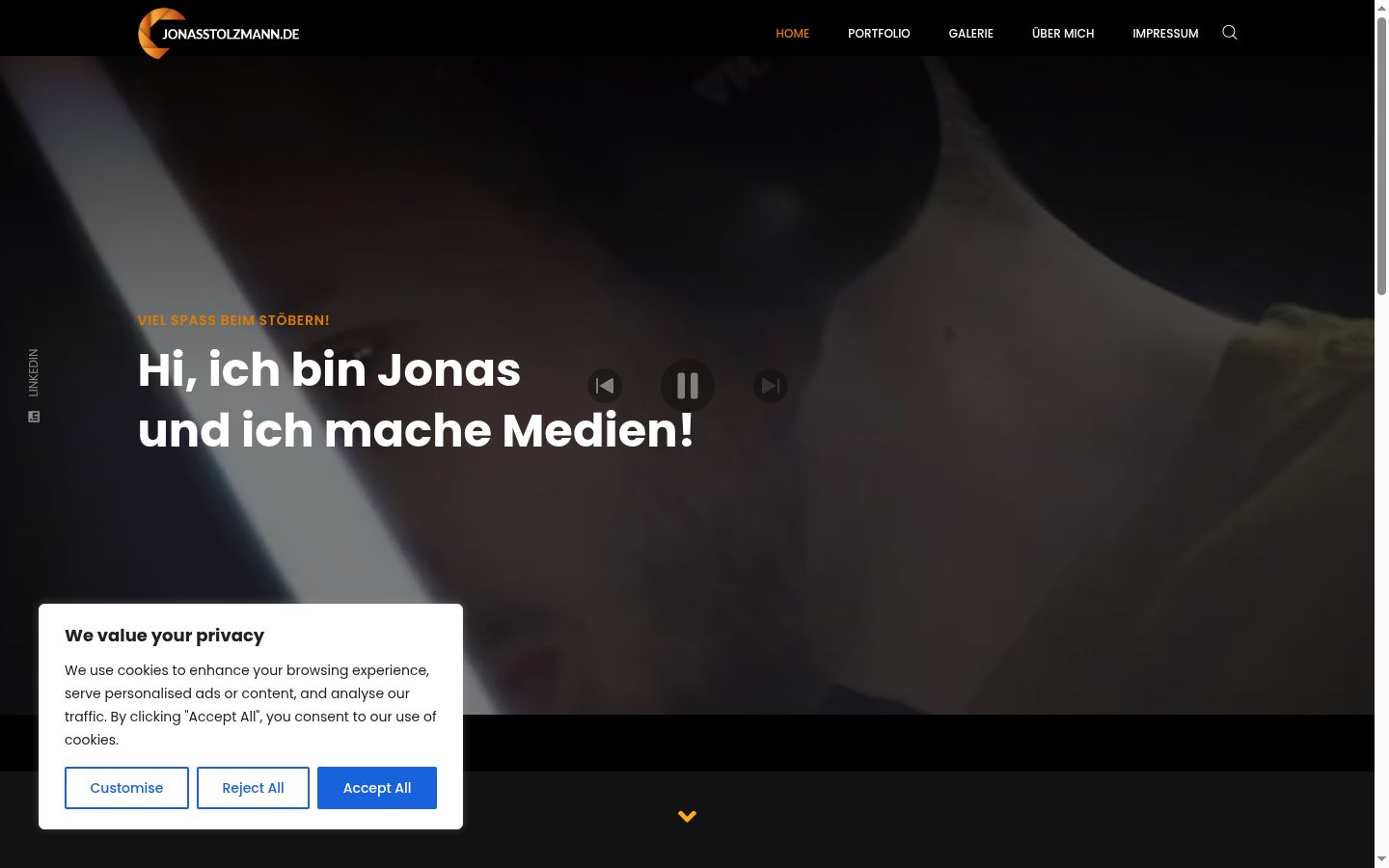 Capture d'écran de la bannière de consentement affichée avant toute interaction