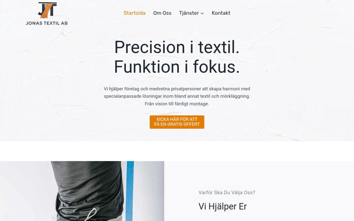 Screenshot of jonastextil.se