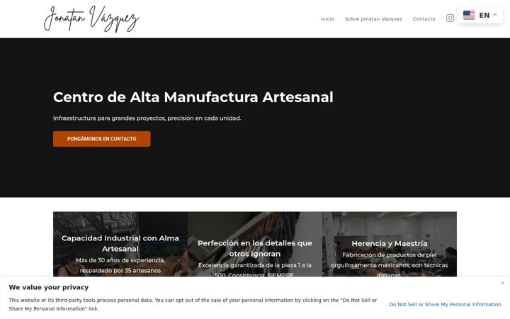 Screenshot of jonatanvazquezmarroquineria.com