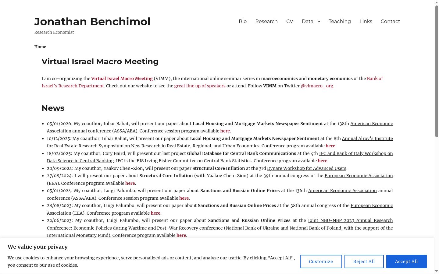 Screenshot del banner di consenso mostrato prima di qualsiasi interazione