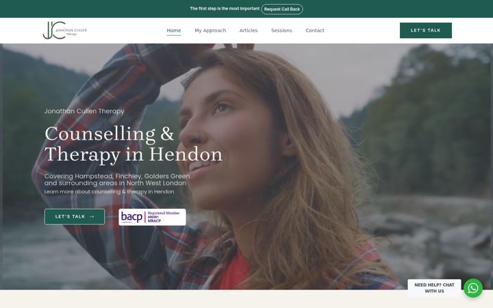 Screenshot of jonathancullentherapy.com