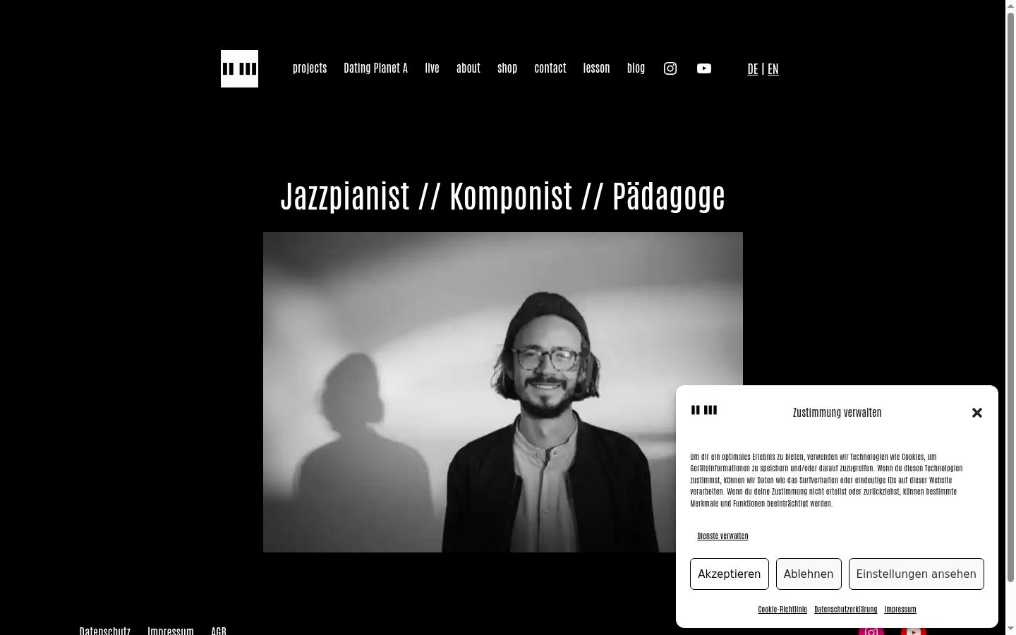 Screenshot del banner di consenso mostrato prima di qualsiasi interazione