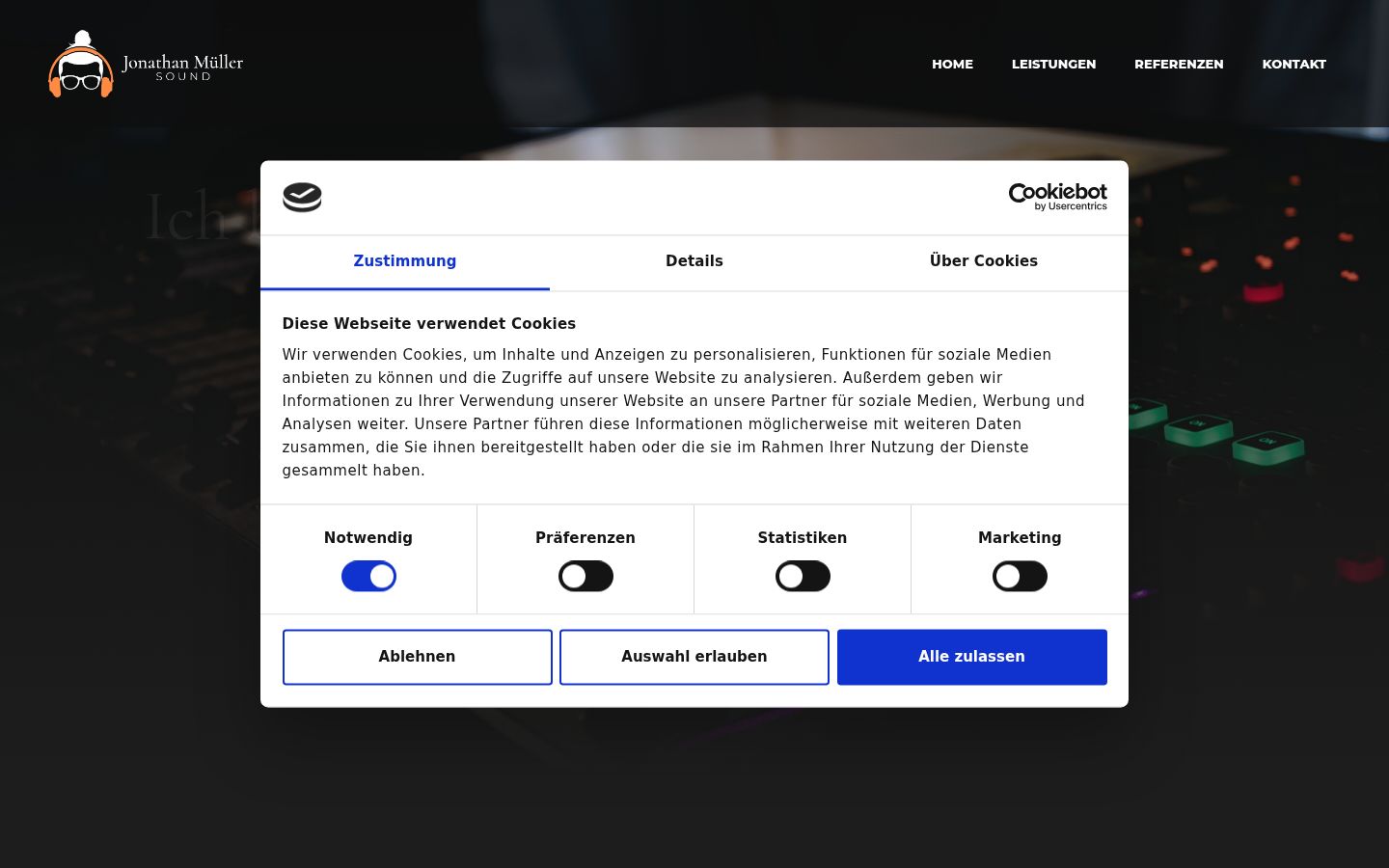 Screenshot van de toestemmingsbanner zoals getoond vóór enige interactie