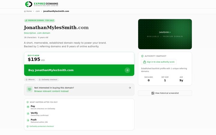 Screenshot of jonathanmylessmith.com
