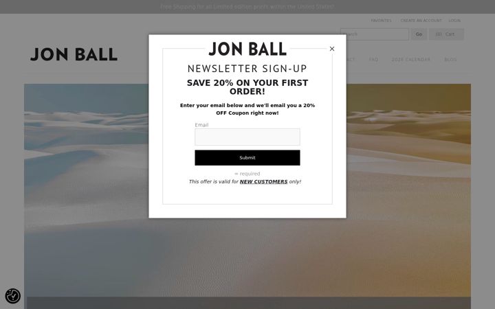 Screenshot of jonballphotography.com