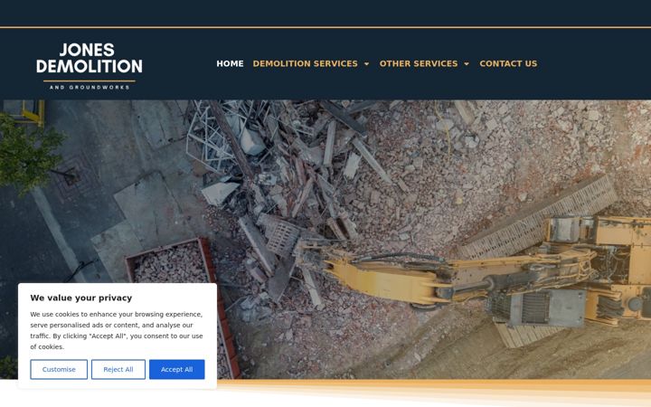 Screenshot of jonesdemolitionandgroundworks.co.uk