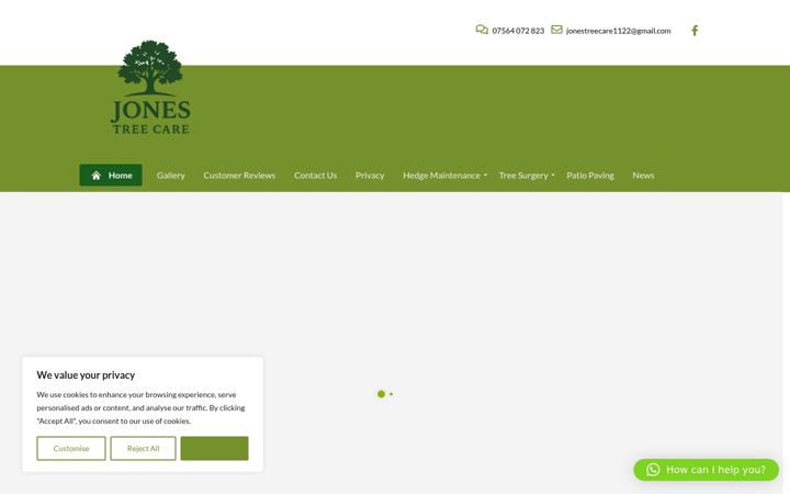 Screenshot of jonestreecaresouthwales.co.uk