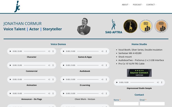 Screenshot of jonincharacter.com