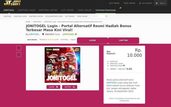 Screenshot ta' jonitogel123.it.com