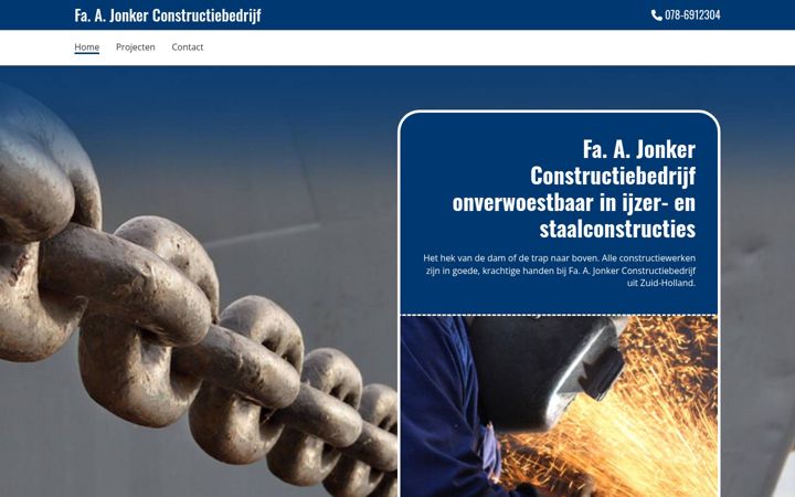 Screenshot of jonkerconstructiebedrijfbv.nl