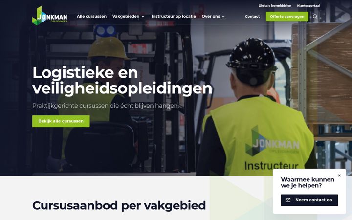 Screenshot of jonkmanopleidingen.nl