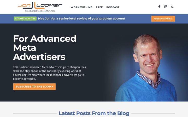 Screenshot of jonloomer.com