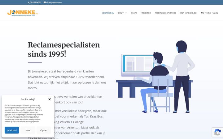 Screenshot of jonneke-reclame.nl