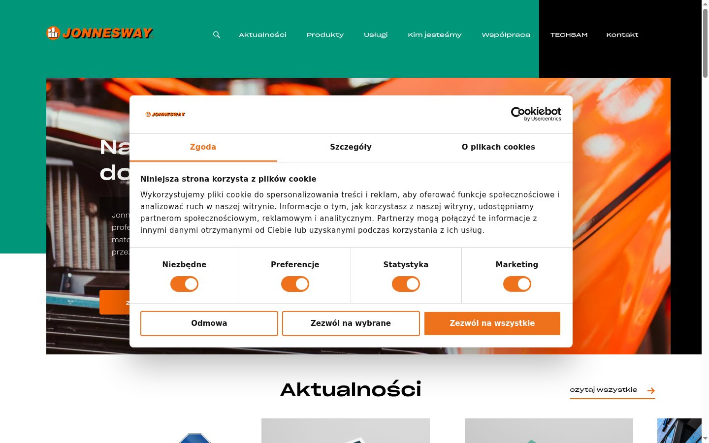 Captura de pantalla del banner de consentimiento mostrado antes de cualquier interacción
