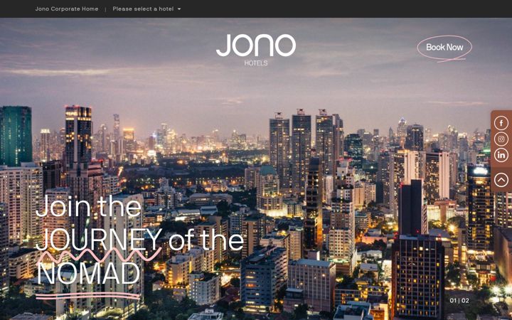 Screenshot of jonohotels.com