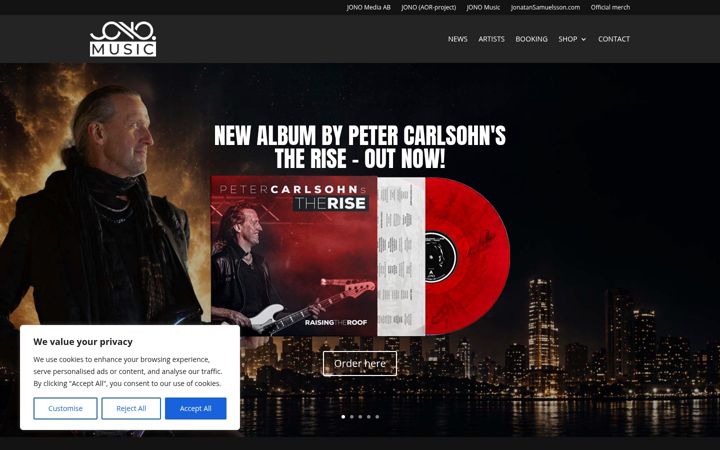 Screenshot of jonomusic.com
