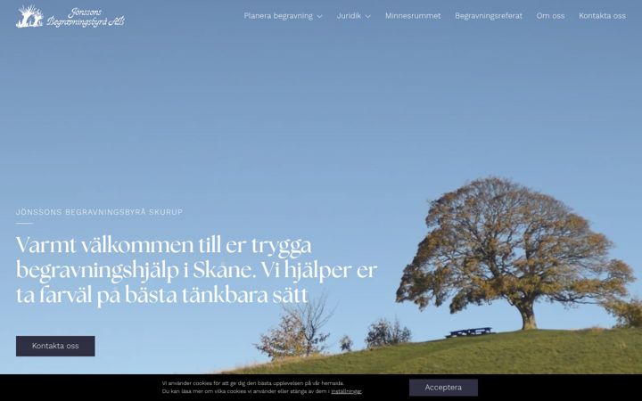 Screenshot of jonssonsbegravningsbyra.se