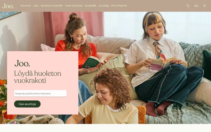 Skärmbild av joo-kodit.fi