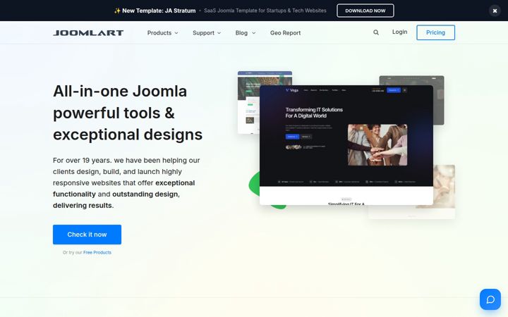 Skjermbilde av joomlart.com